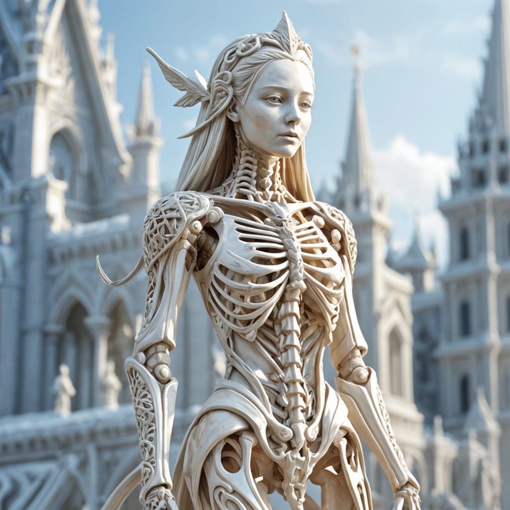 Intricate Realistic Bone Sculpture on Artstation
