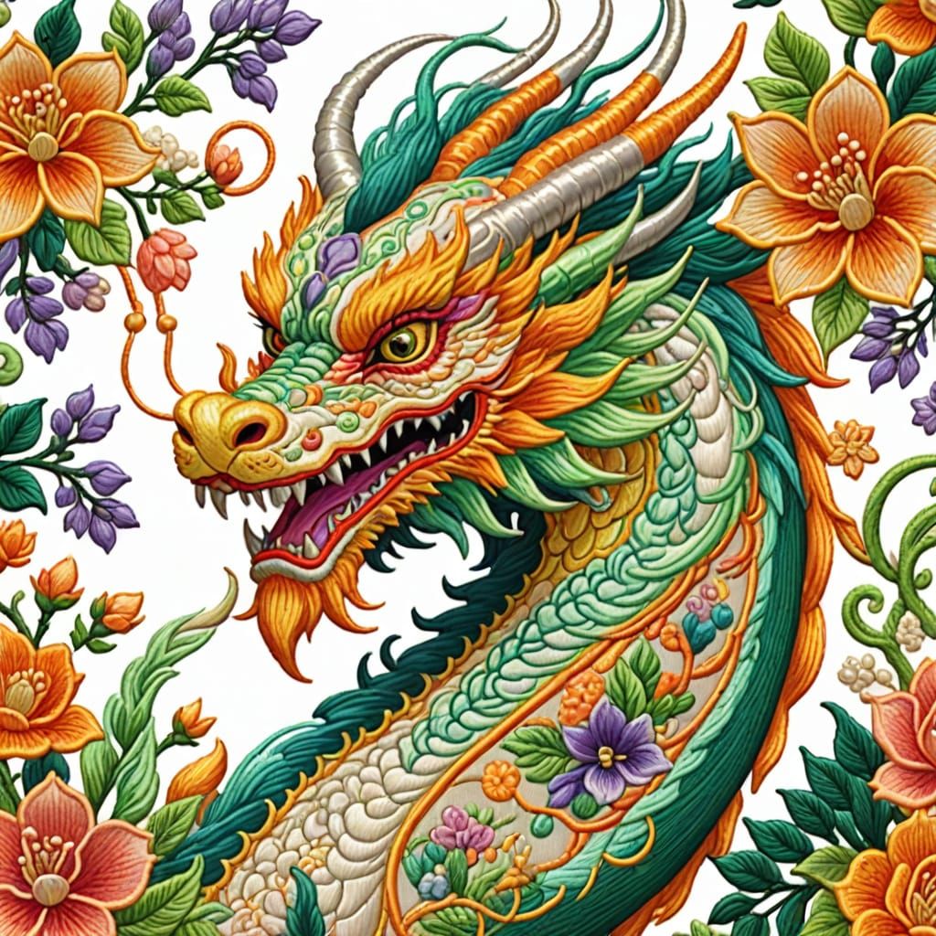 Embroidered Chinese dragon