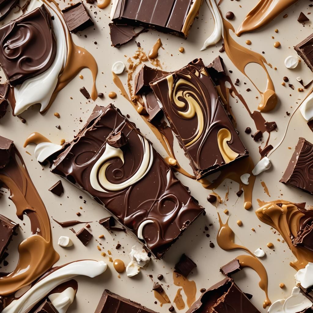Delicious Swirled Chocolate Candy Bar Close-Up