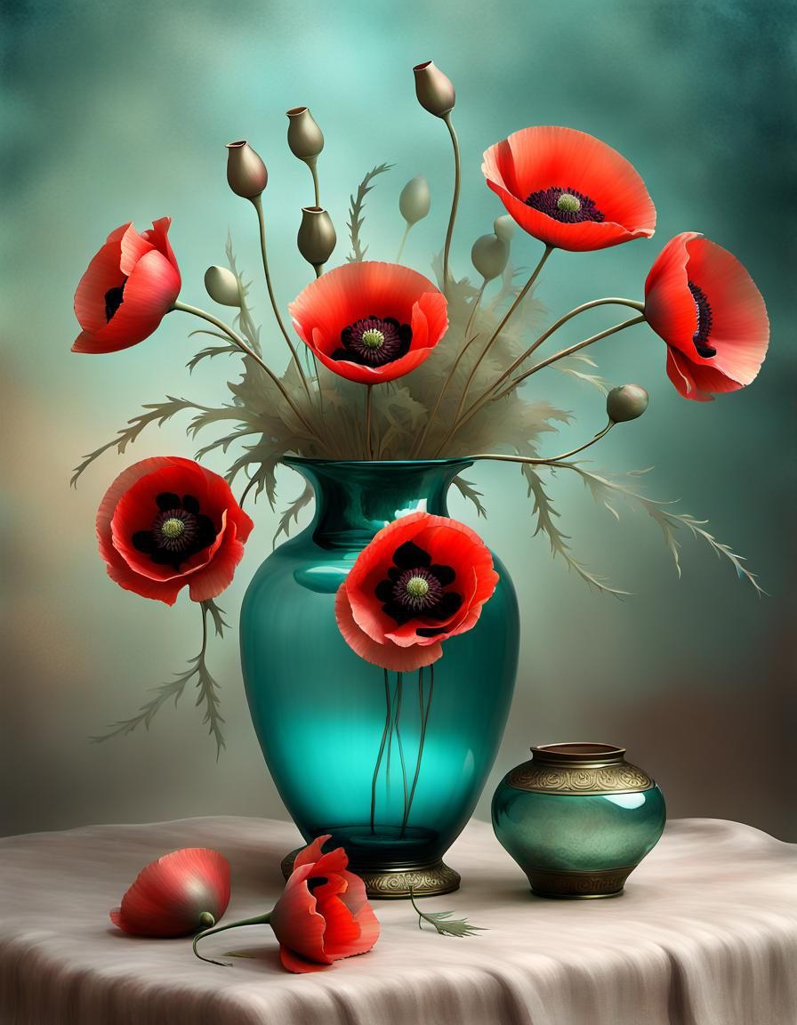 Dreamy Still Life in a Vintage Glass Vase