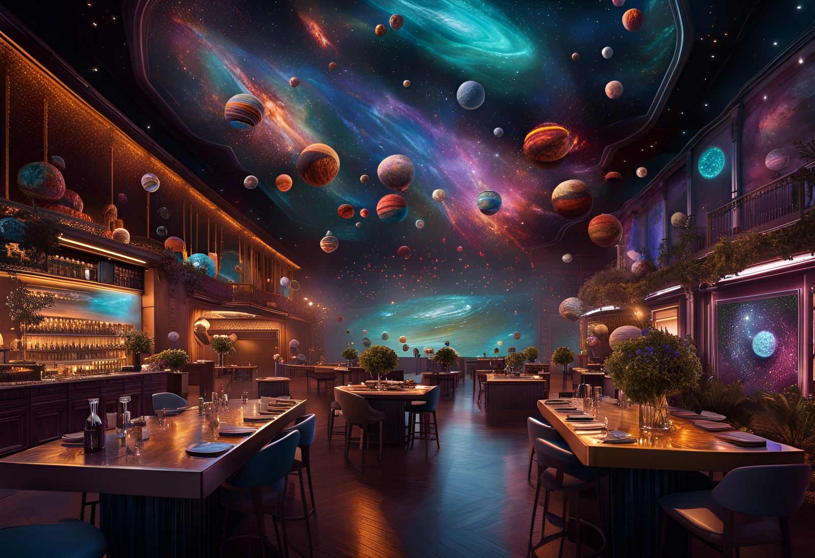 Restaurant With a Great View Of Space