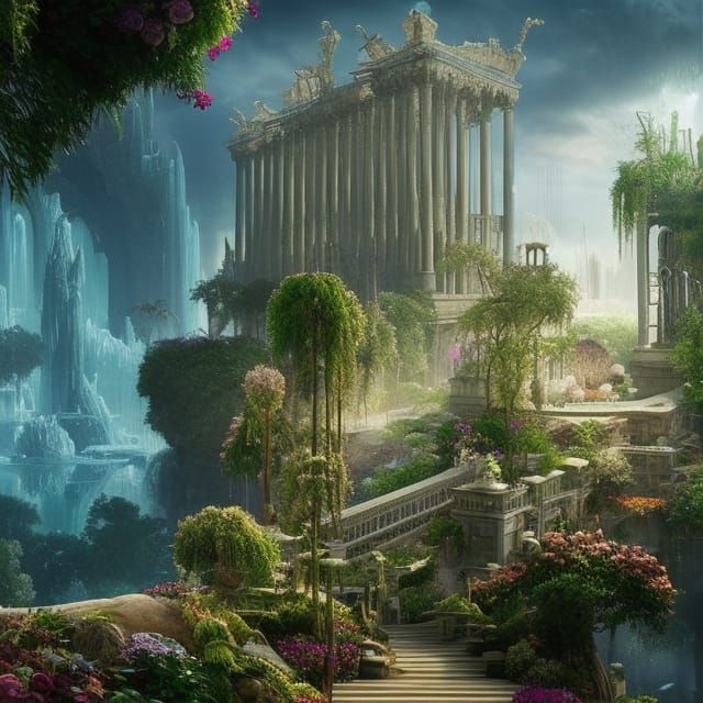 Atlantis: Floating Gardens in Digital Matte Painting