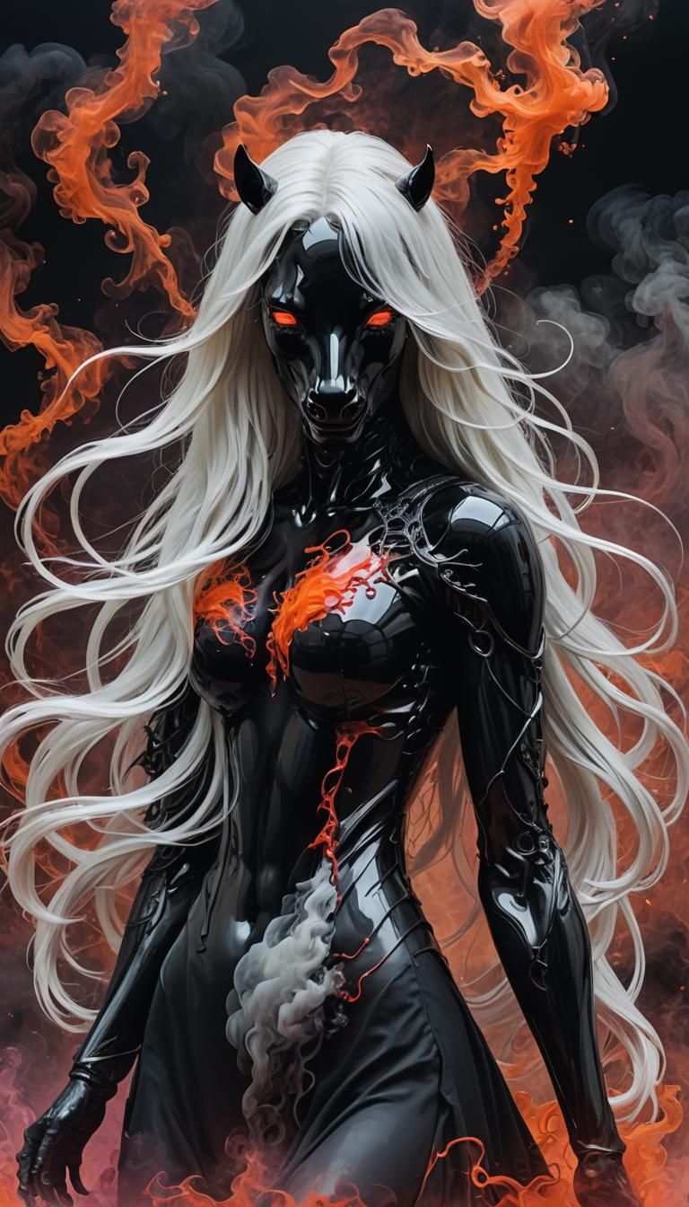 Bionical Anthropomorphic Horse in Surrealist Pop-Art Style