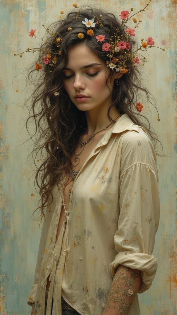 Dreamy Dryad in Impressionistic Style