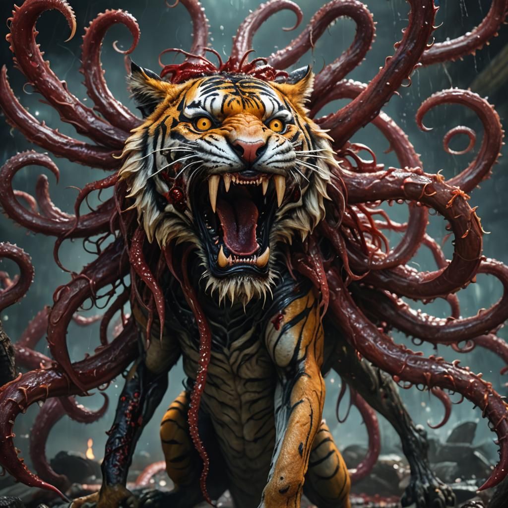 Horror Hybrid: Alien Tentacles Emerge in Hyperrealistic Zomb...