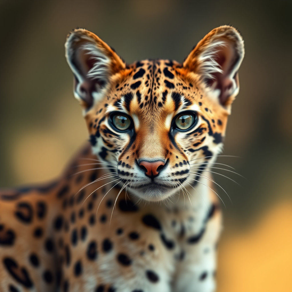 Ocelot Portrait with Creamy Bokeh Background
