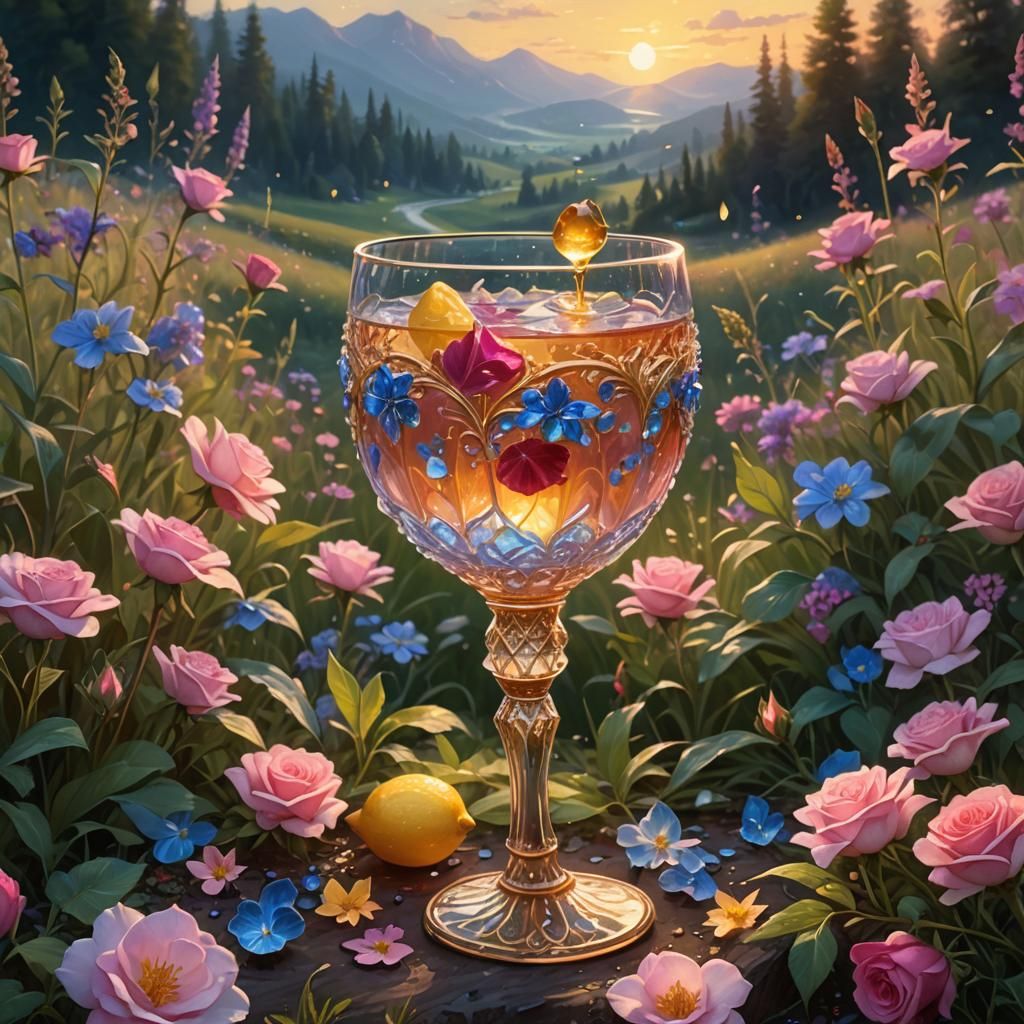 Nectar in Crystal Goblet, Fantasy Concept Art