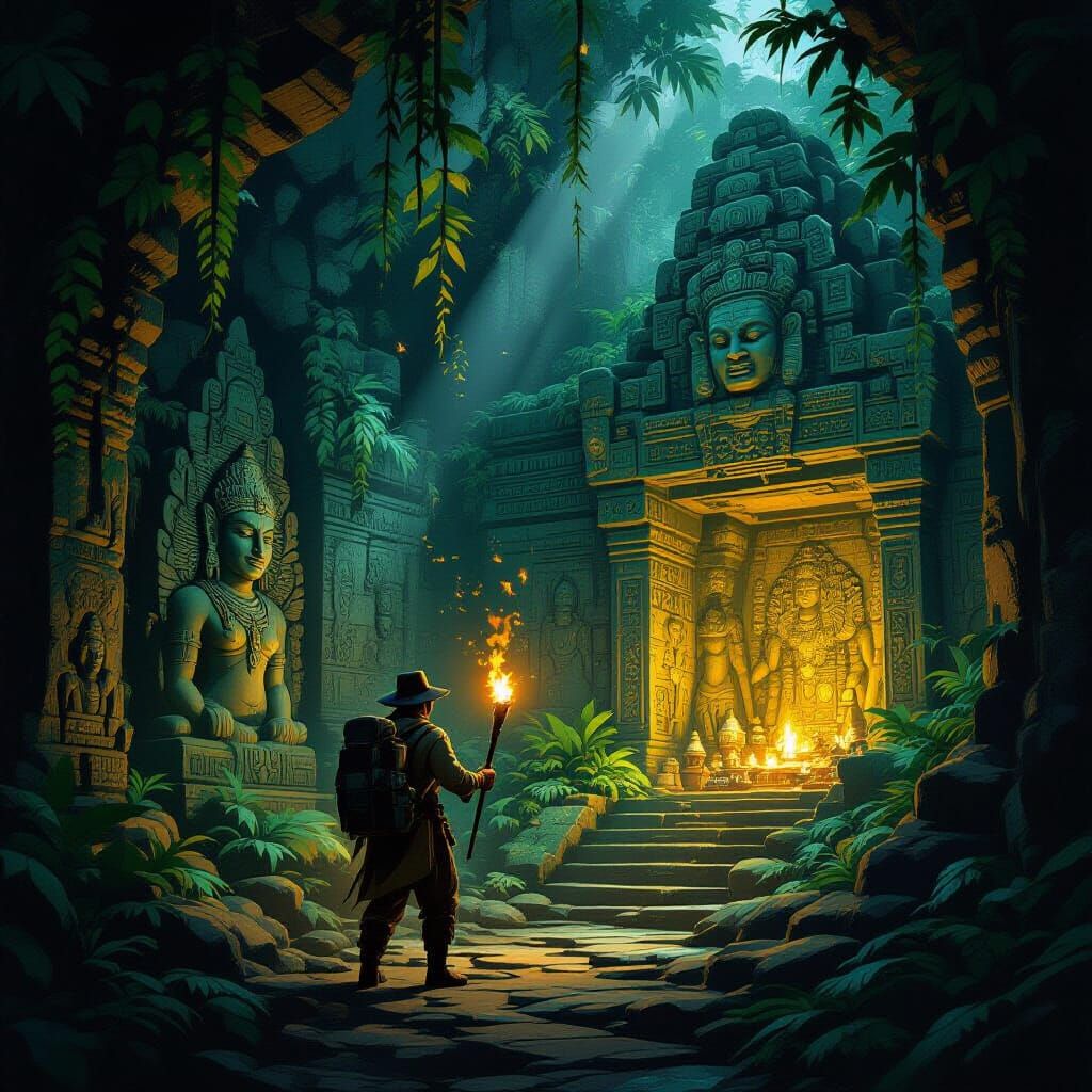 Explorer Discovers Hidden Chamber in Jungle Temple