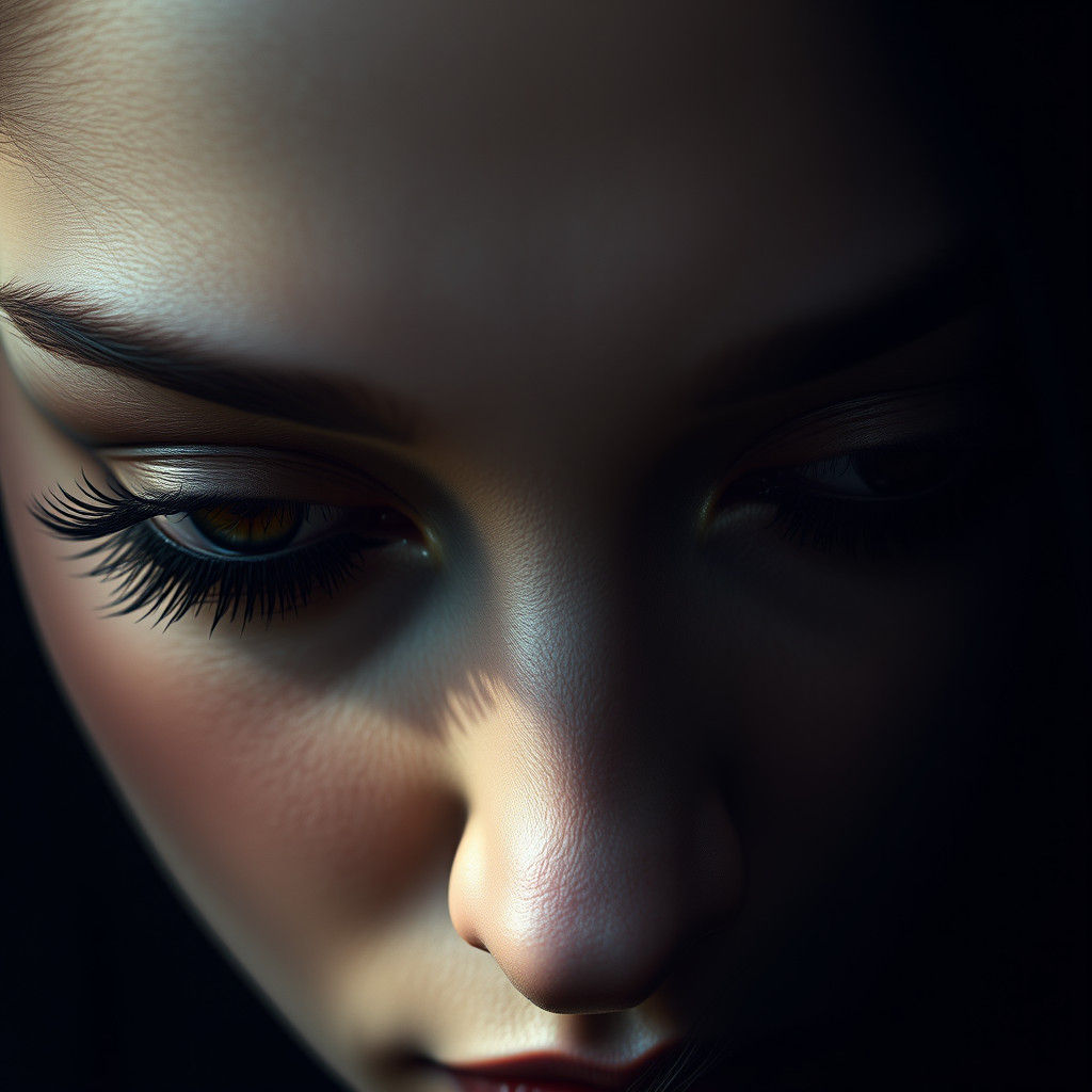 Melancholic Eyes in Fantasy Concept Art Style