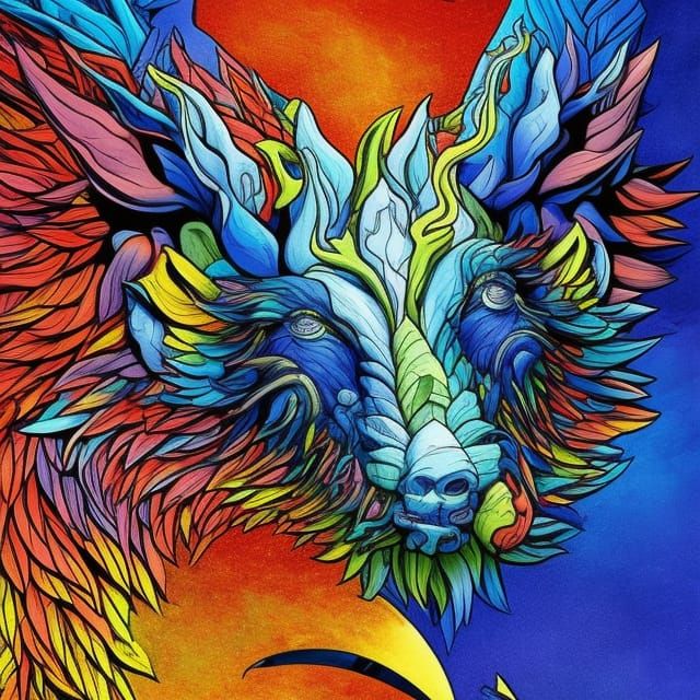 Colorful Path Through a Fantastical Forest