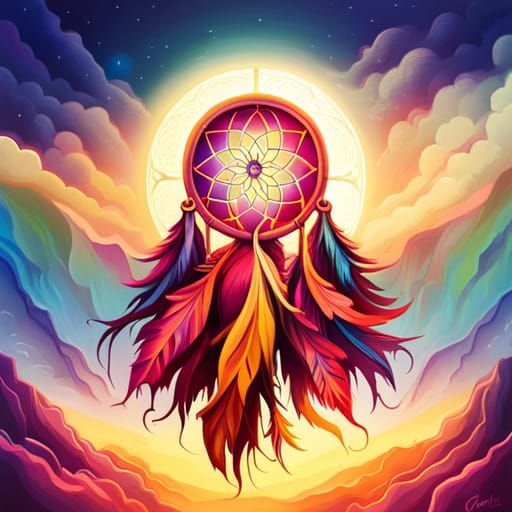 Cosmic Dreamcatcher Graffiti Art in Street Style