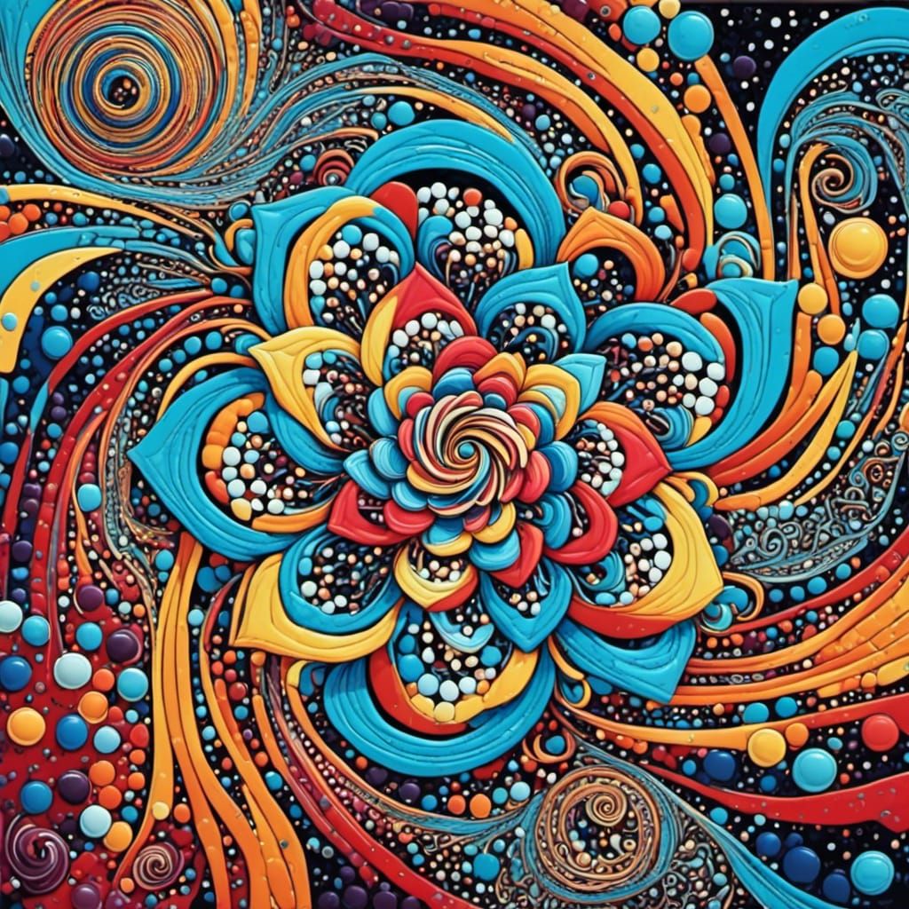 Holographic Cosmic Whirlpool in Zentangle Style