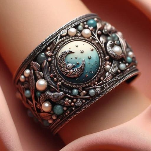 Elegant Woman Wears Glittering Bracelet in Warm Cinematic Li...