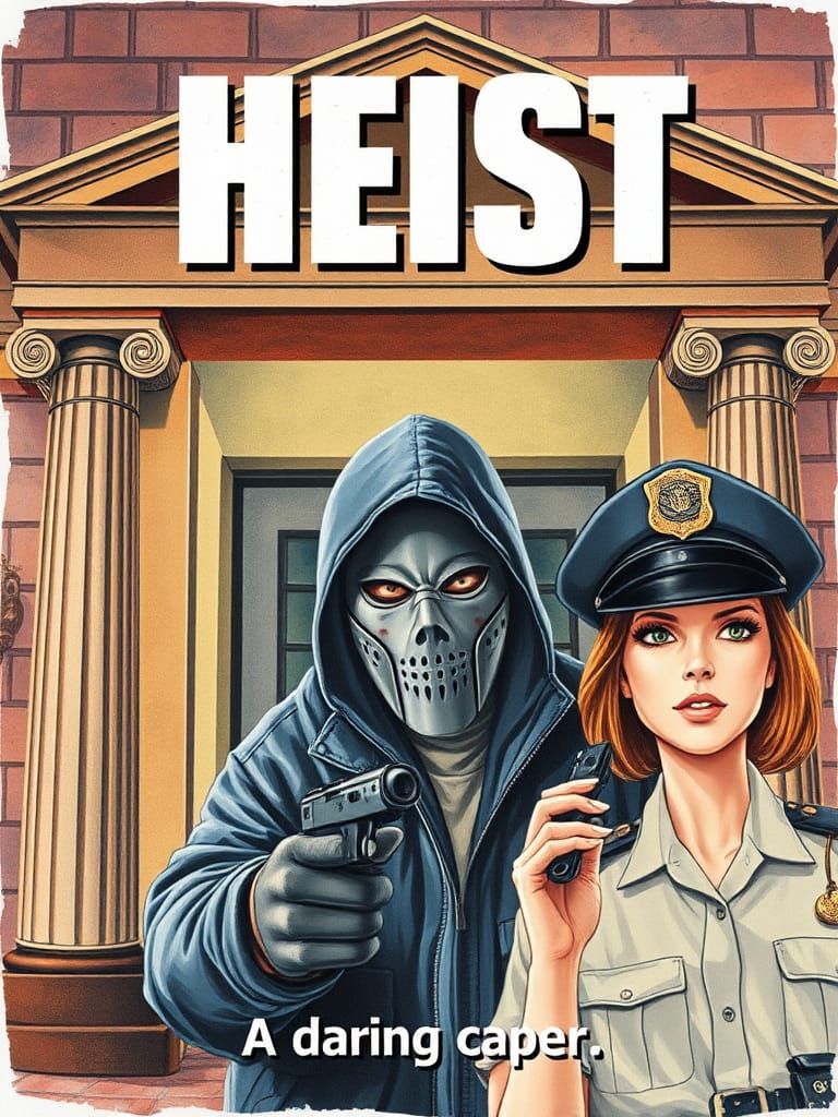 Daring Bank Heist in Rodney Matthews Style