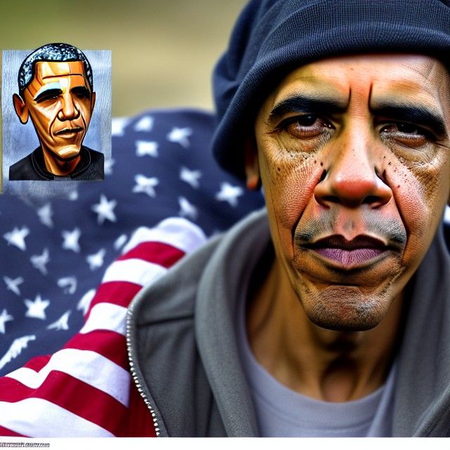 Homeless Hobo: AI Rendition of Barack Obama