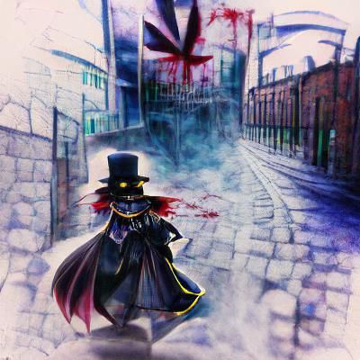 Eerie Victorian Alleyway Scene with Shadowy Figure