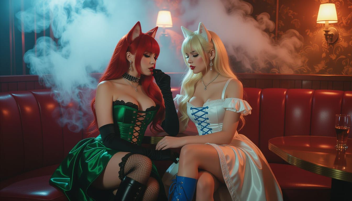 Kitsune in Jazz Club, Cinematic 35mm Film Still