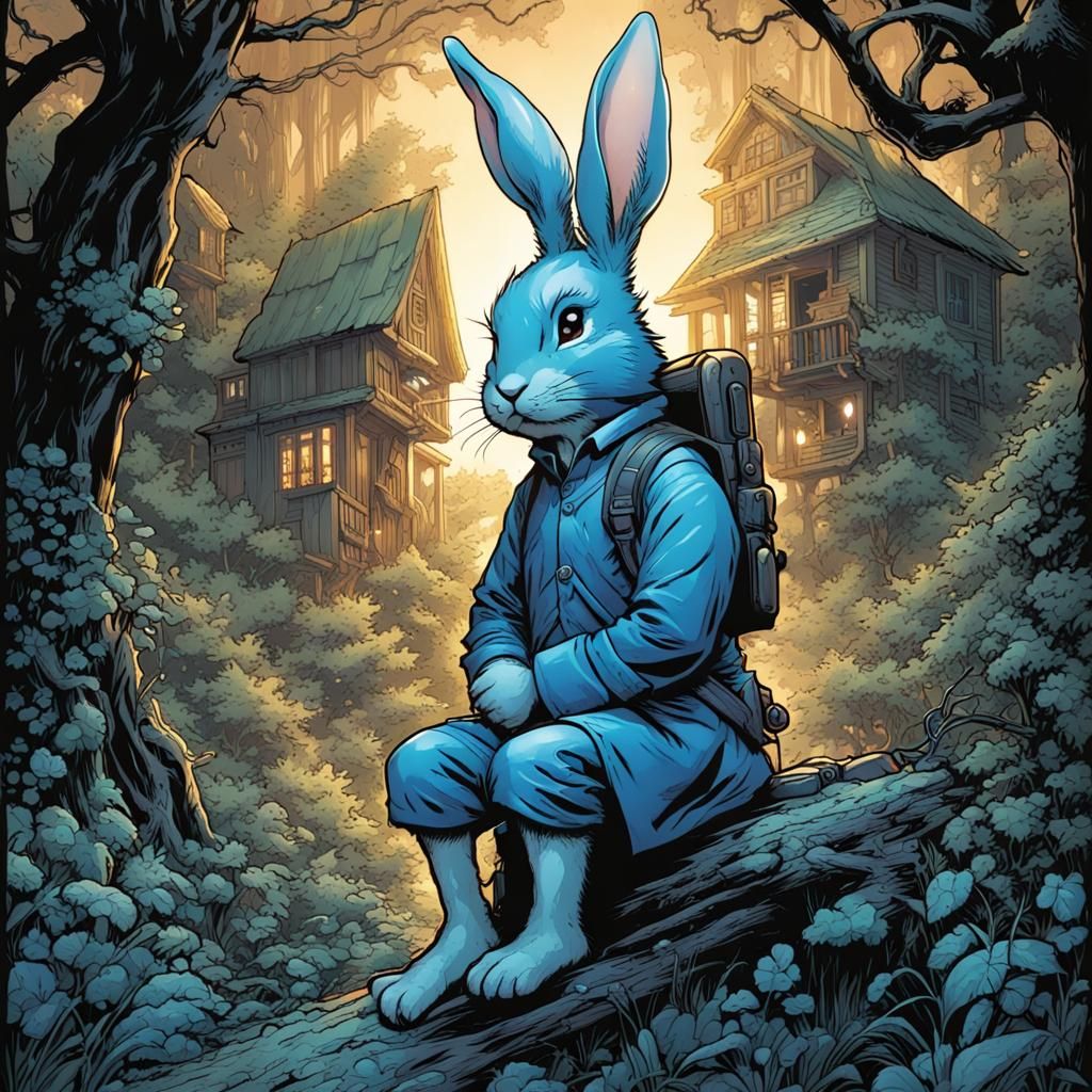 Little Blue Rabbit in Comic Book Art