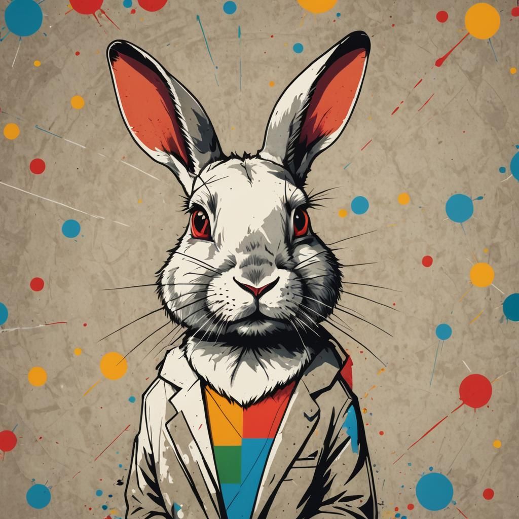 Reddit Rabbit Logo in Pop Art Style