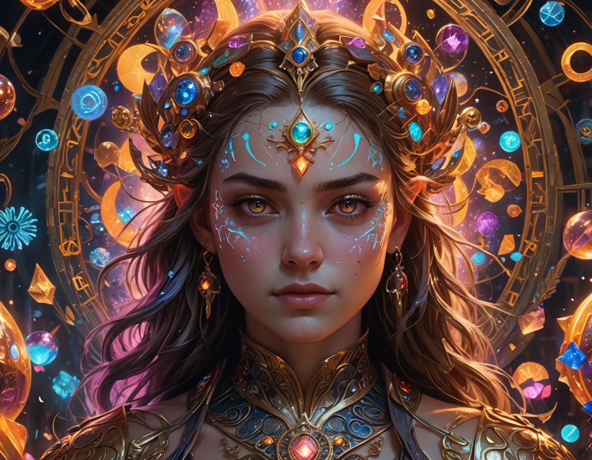 Magical Portrait in Art Nouveau Style