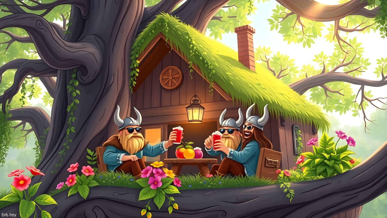 Vikings Celebrate Spring in Whimsical Treehouse
