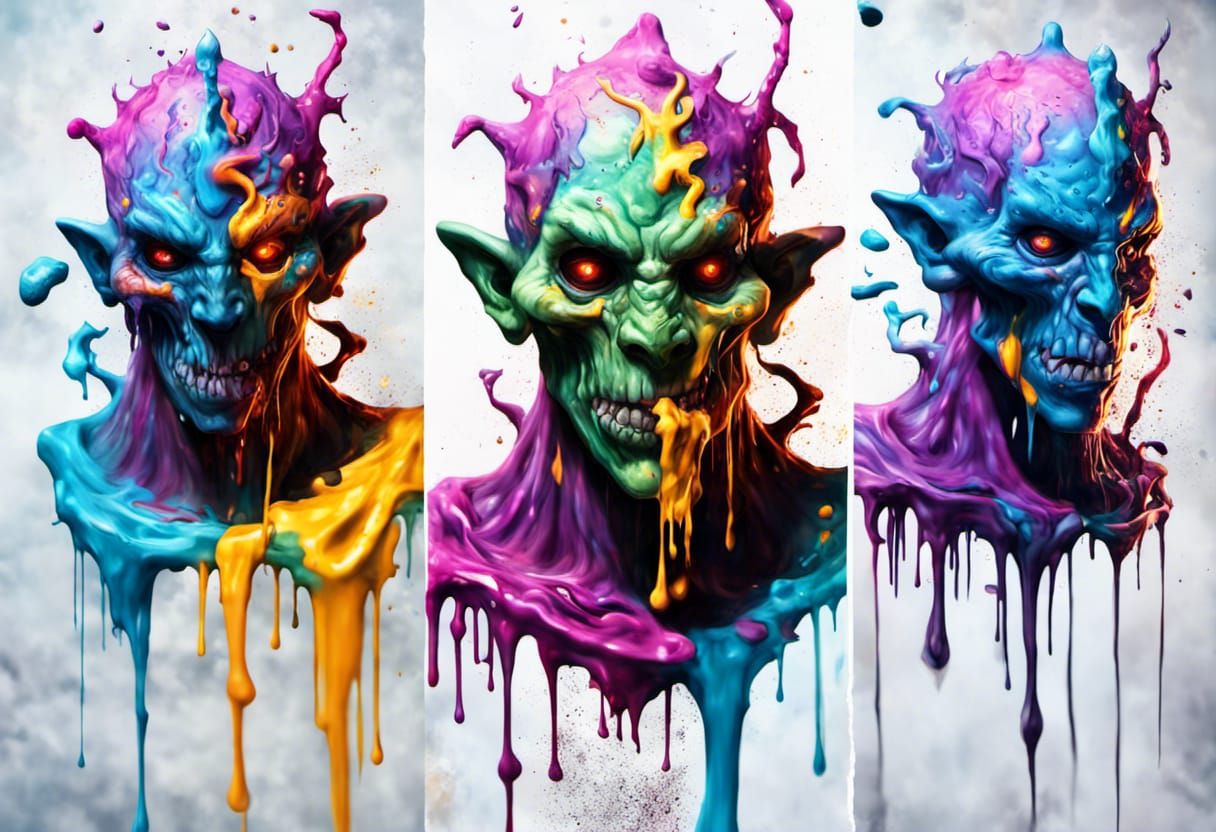 Cursed Spirit Abomination in Graffiti Art Style