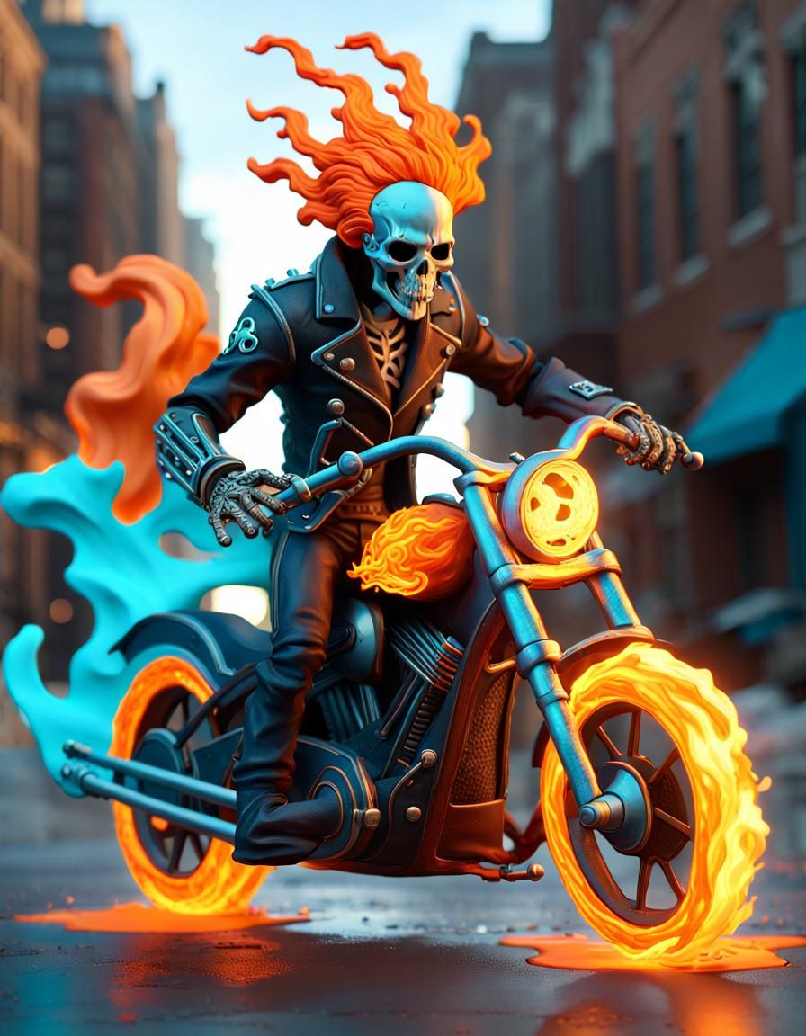 Claymation Pretzel Ghost Rider Concept Art