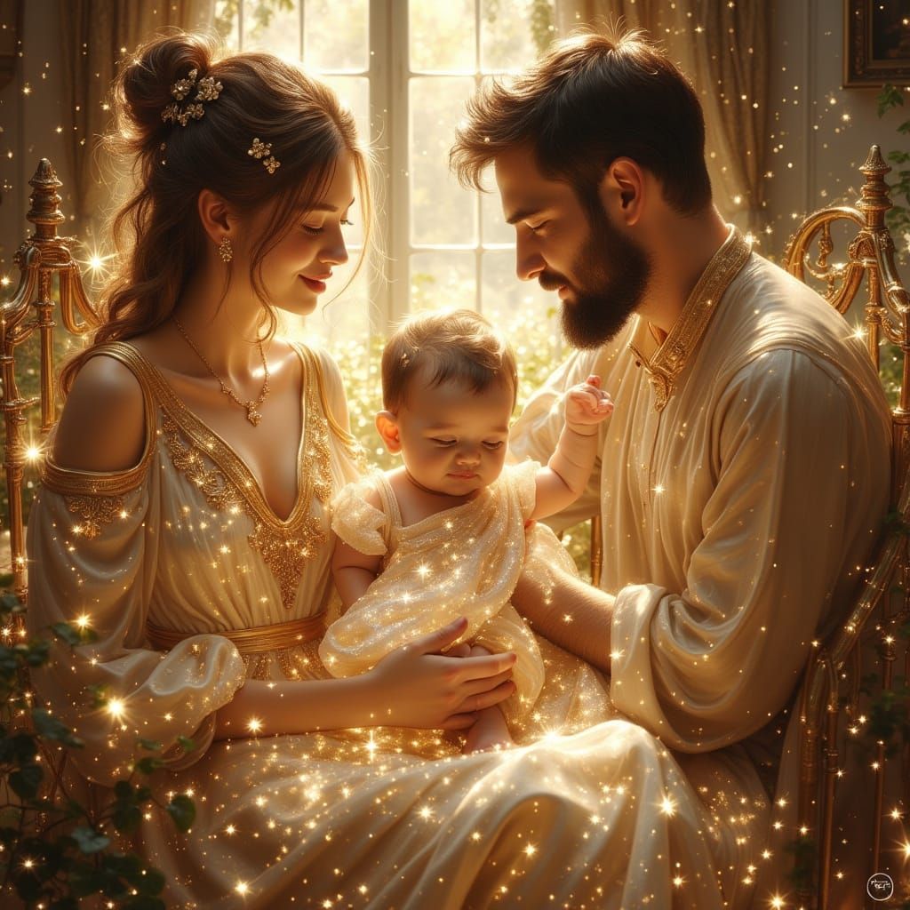 Newborn's Joyful Dance in Ethereal Fantasy