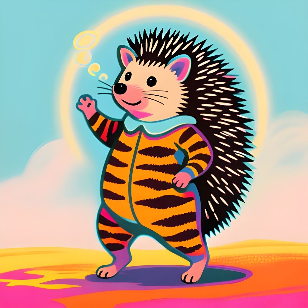 Hedgehog Imagines Being a Cat in Rublev Warhol Style