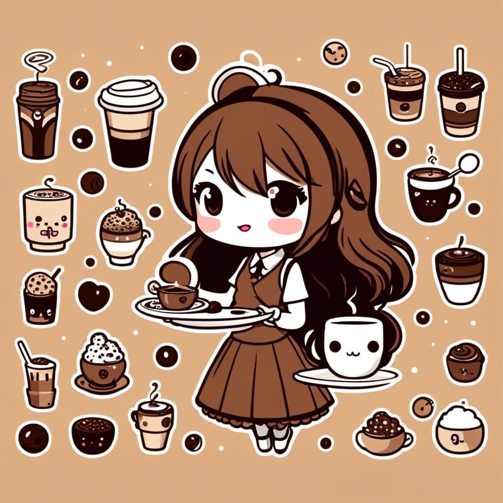 Adorable Chibi Coffee Lover's Dream World