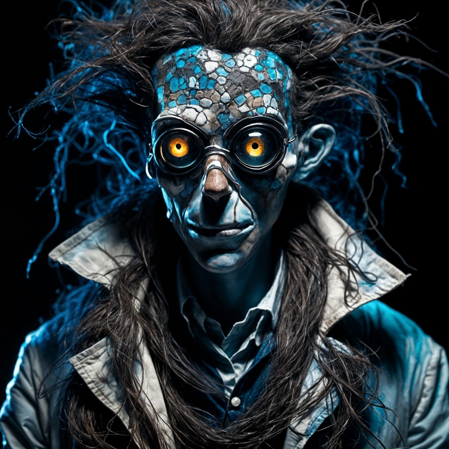 Radioactive Scientist Portrait with Chiaroscuro Lighting