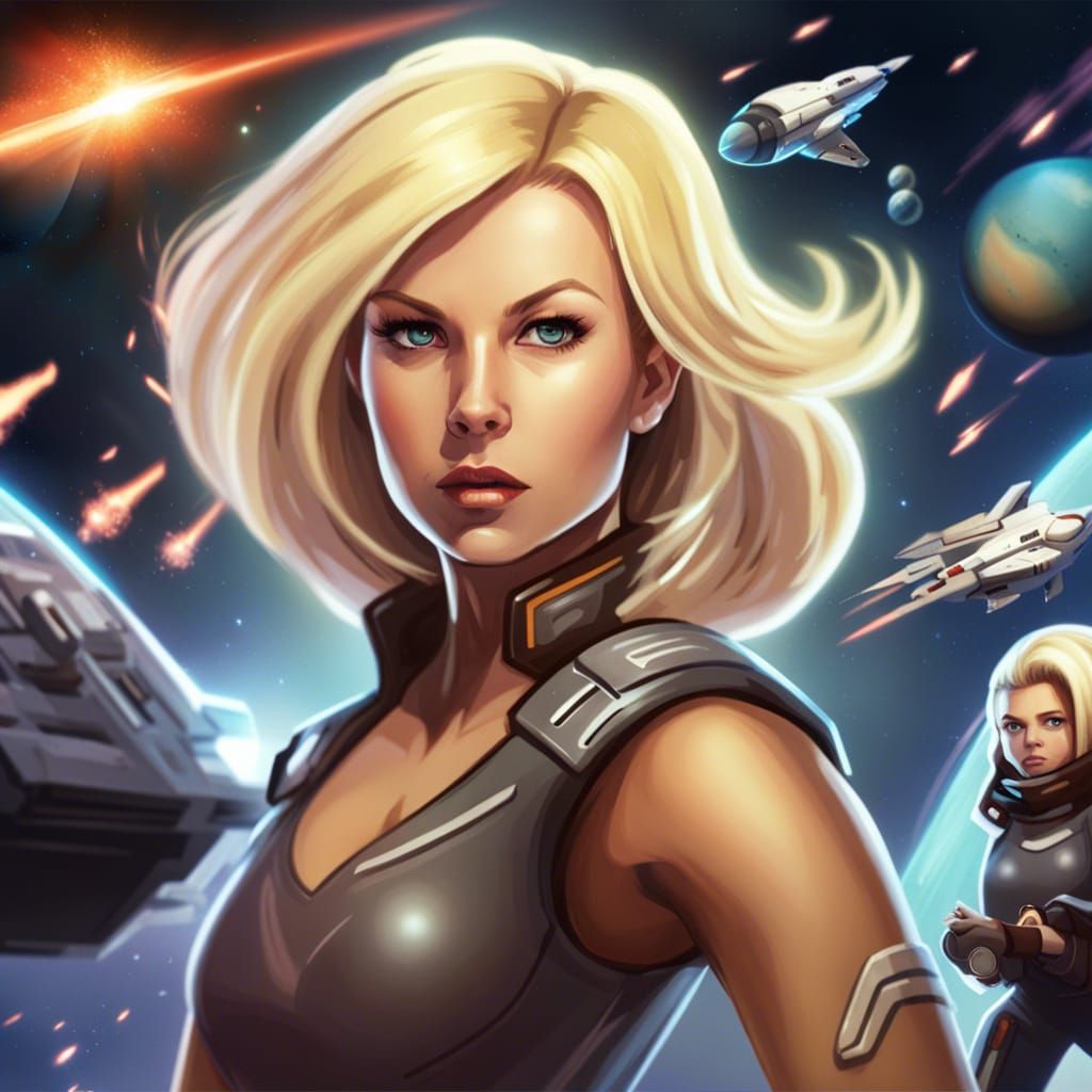 Blonde Leader of Intergalactic Space Thugs