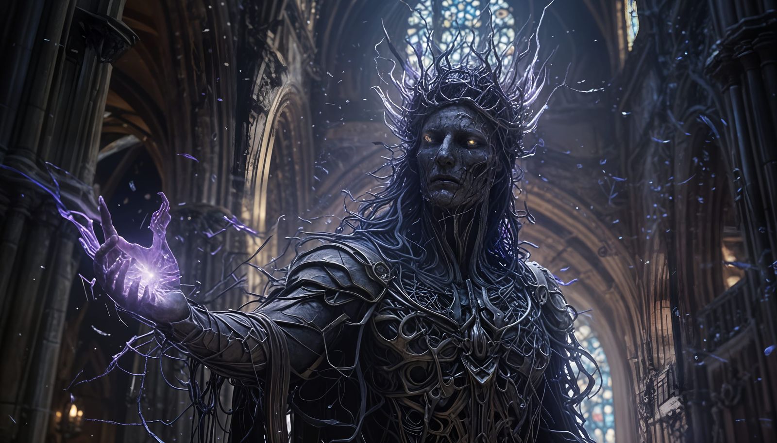 Surreal Liquid Mirror God in Coral Cathedral