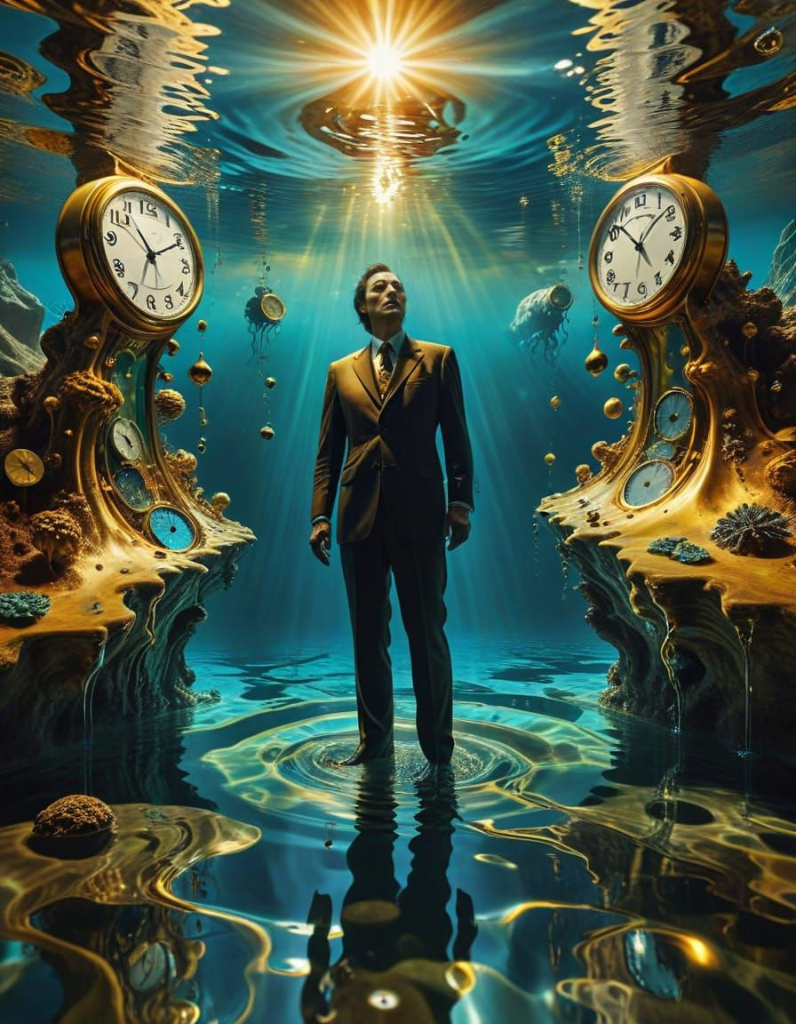 Surreal Twilight Zone Dreamscape with Golden Rays