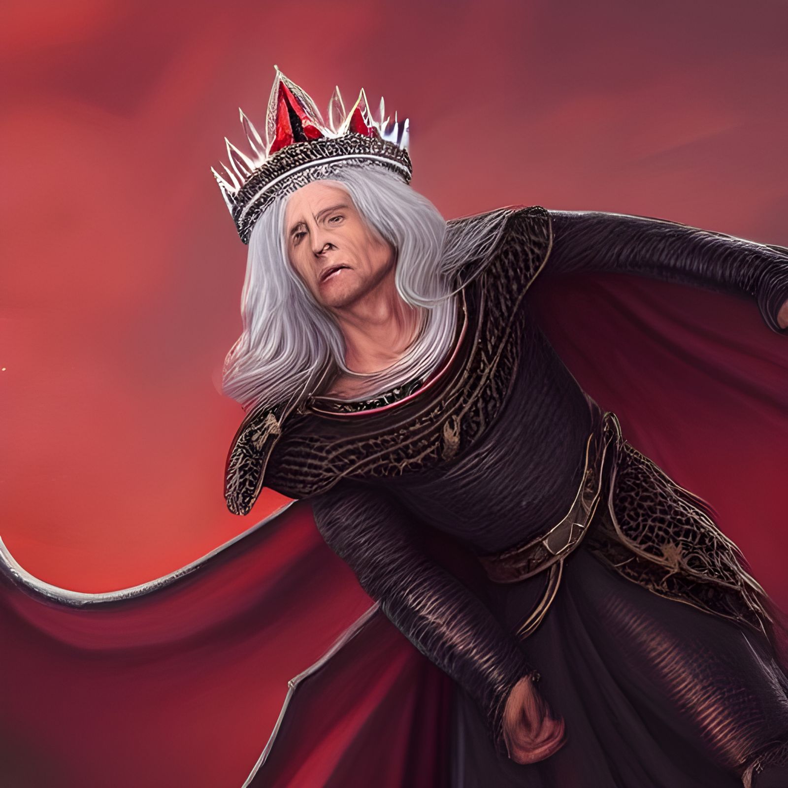 Majestic King Rides Fire-Breathing Dragon