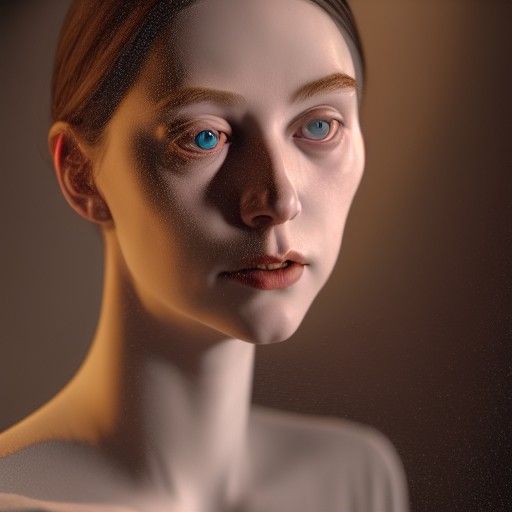 Ethereal Young Woman in Photorealistic Digital Art