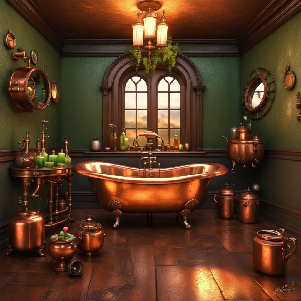 Steampunk Bathroom I (Copper)