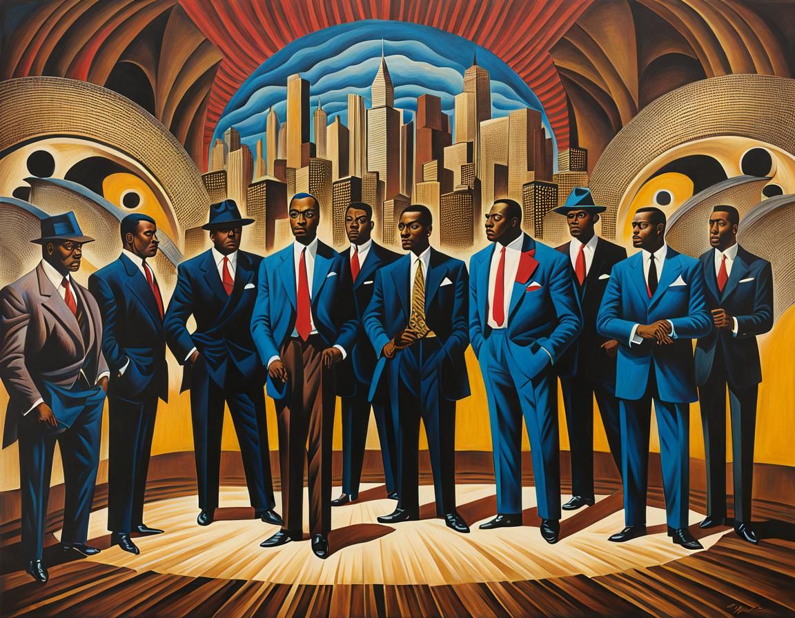 Businessmen in Social Realism Style