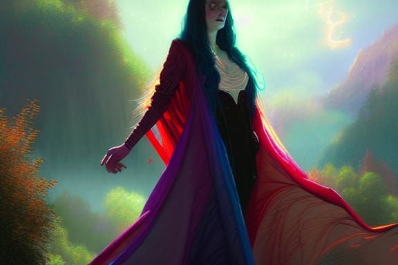 Vampire in rainbow cloak