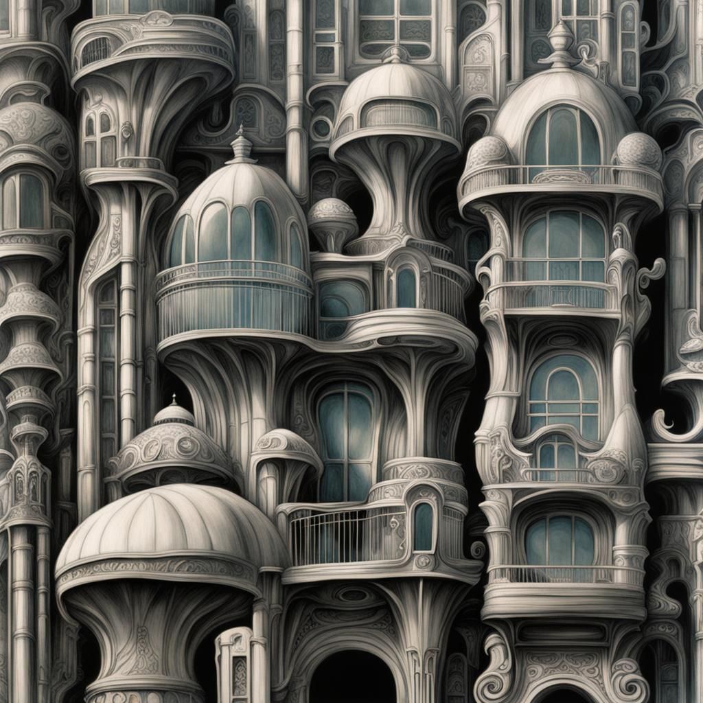 Candy Ghost Town: Art Nouveau Rococo Architecture