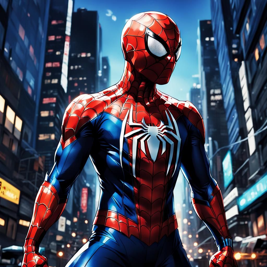 Spider-Man's New Suit: Cel-Shaded Anime Art