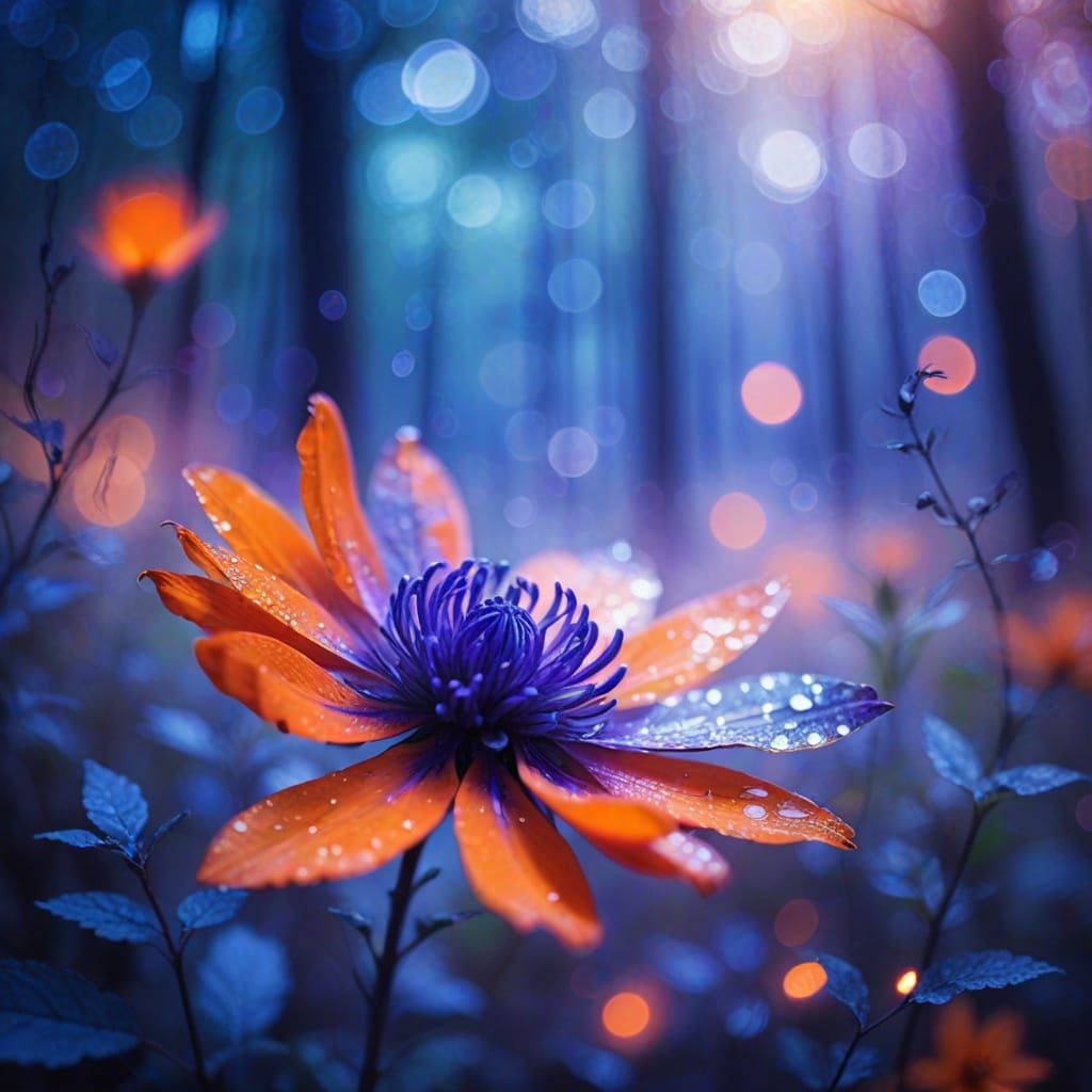 Ethereal Peace Flower in Surreal Forest Landscape