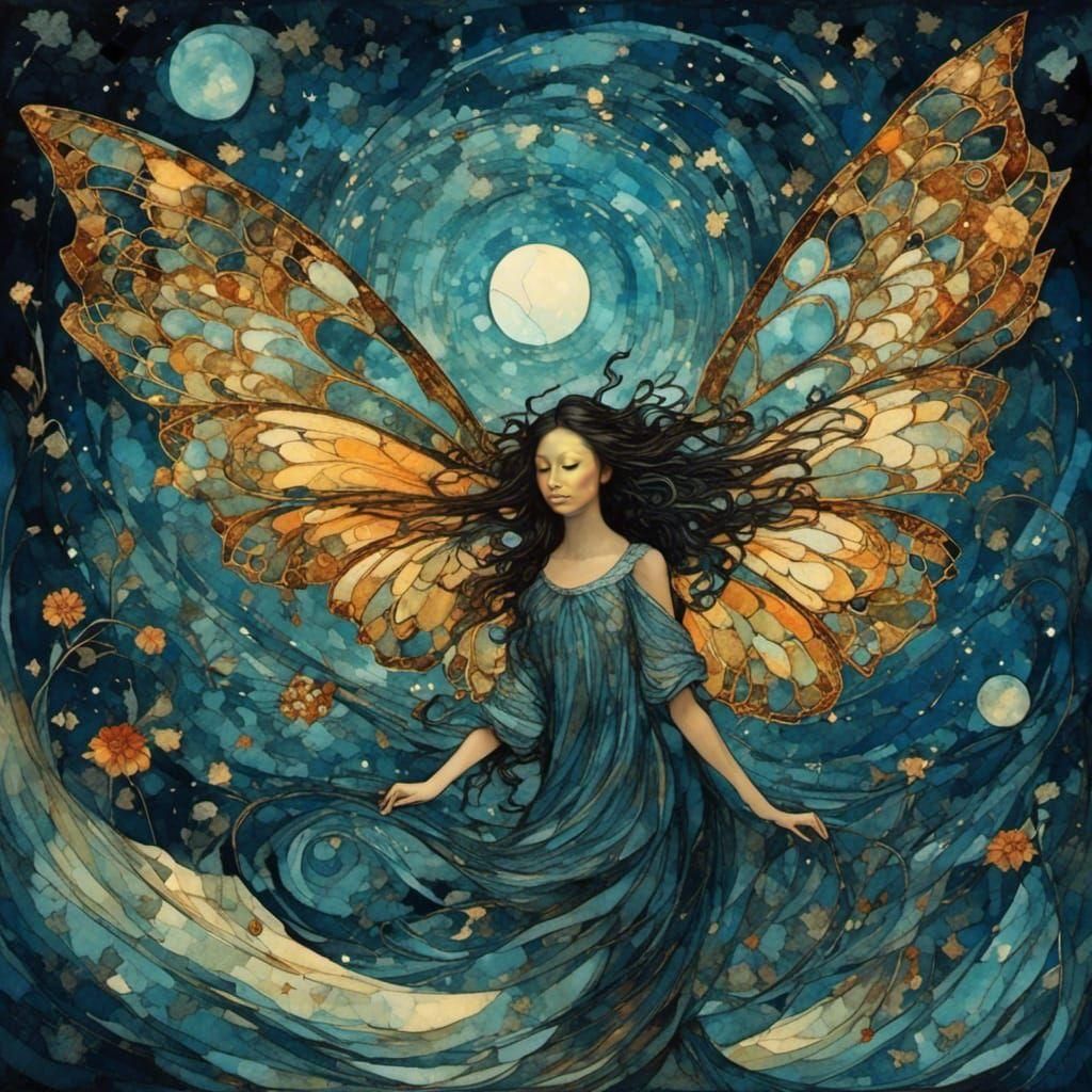 Metamorphosis: Beauty from the Shadow - AI Generated Image