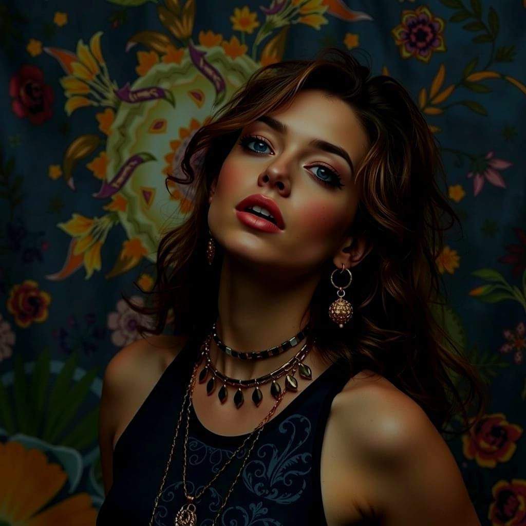 Psychedelic Garden Dream with Cosmic Mystery