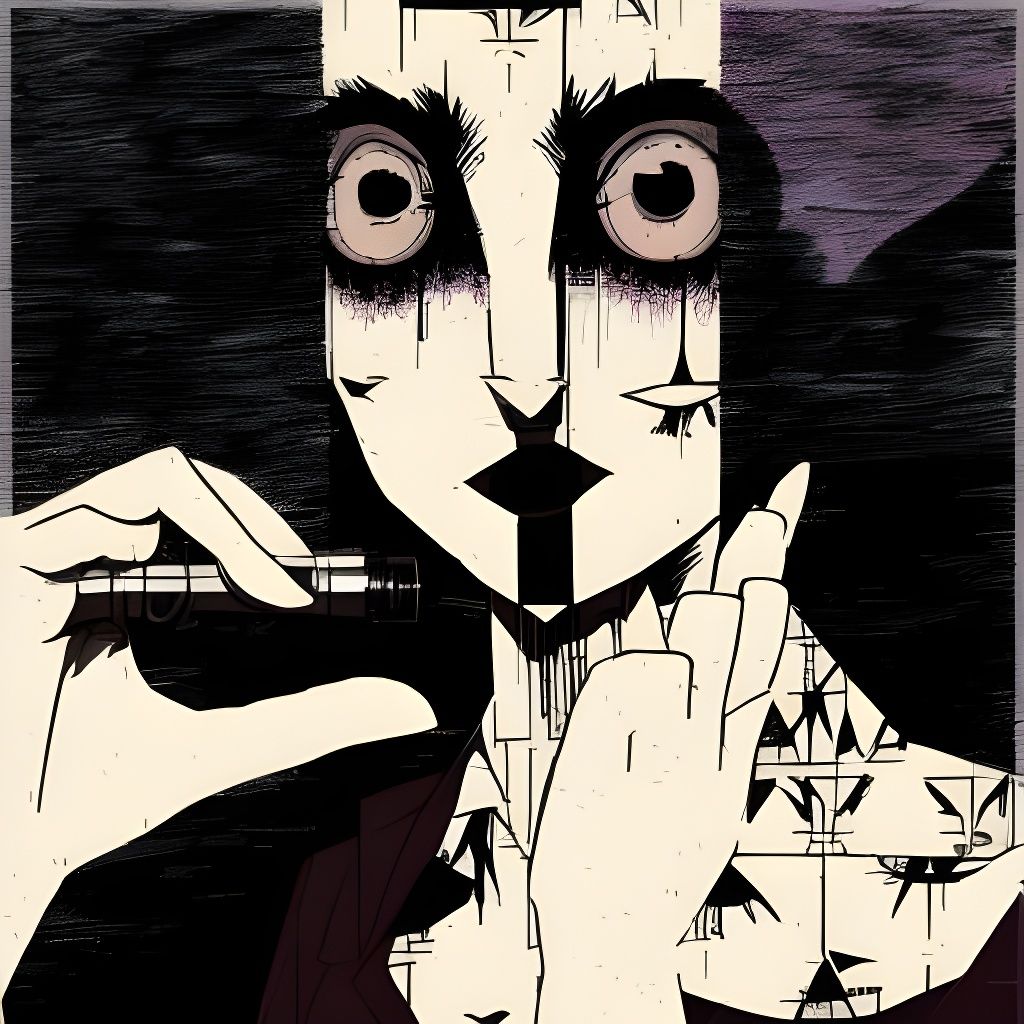 Distorted Portrait in Renaissance Style with Film Grain