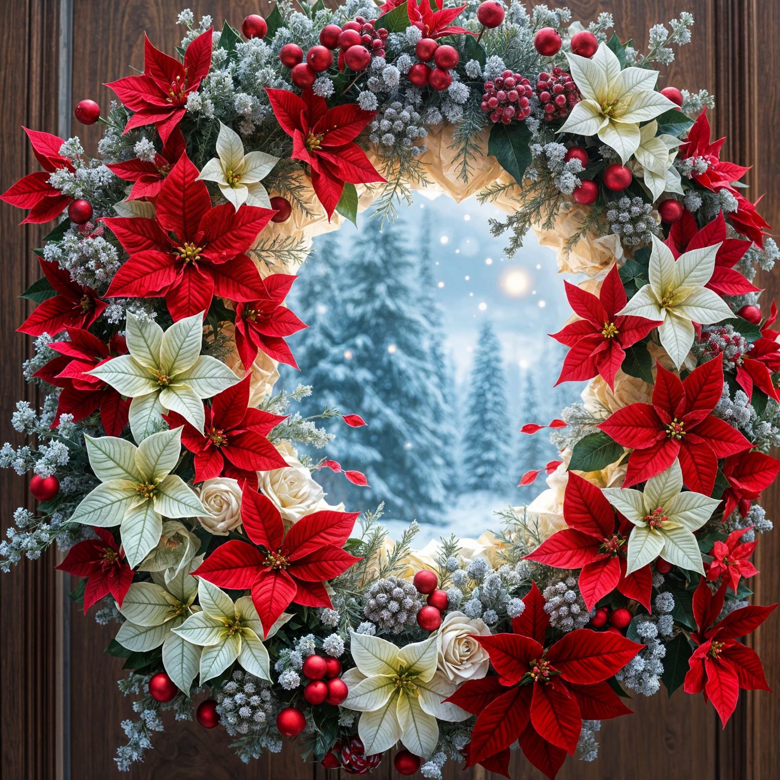 Red and White Winter Wonderland Wreath