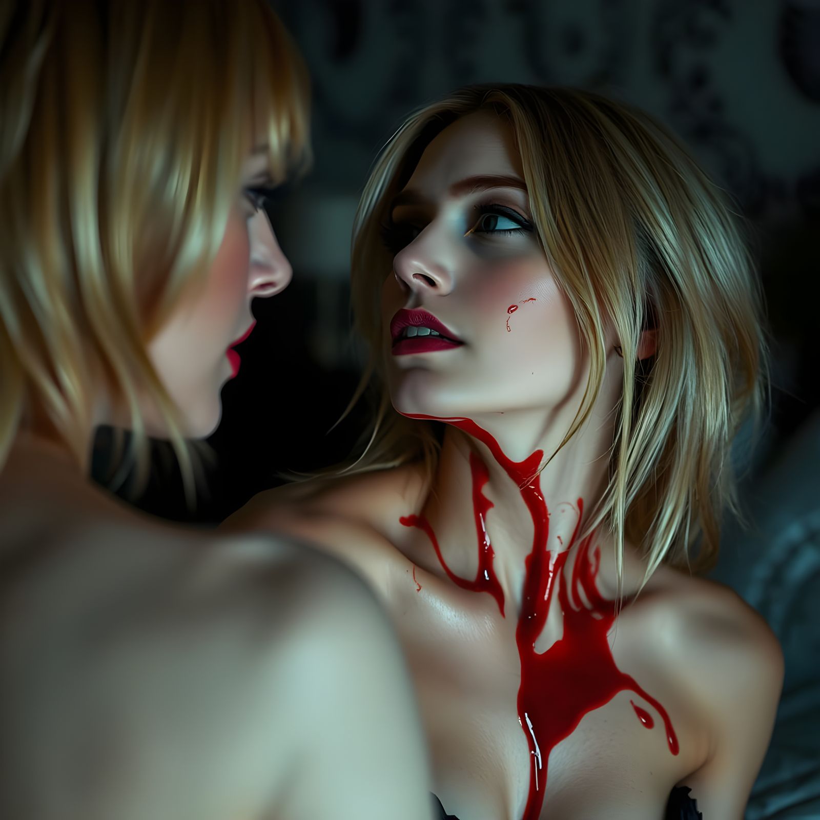 Vampire's Gaze: A Dark Bedroom Encounter