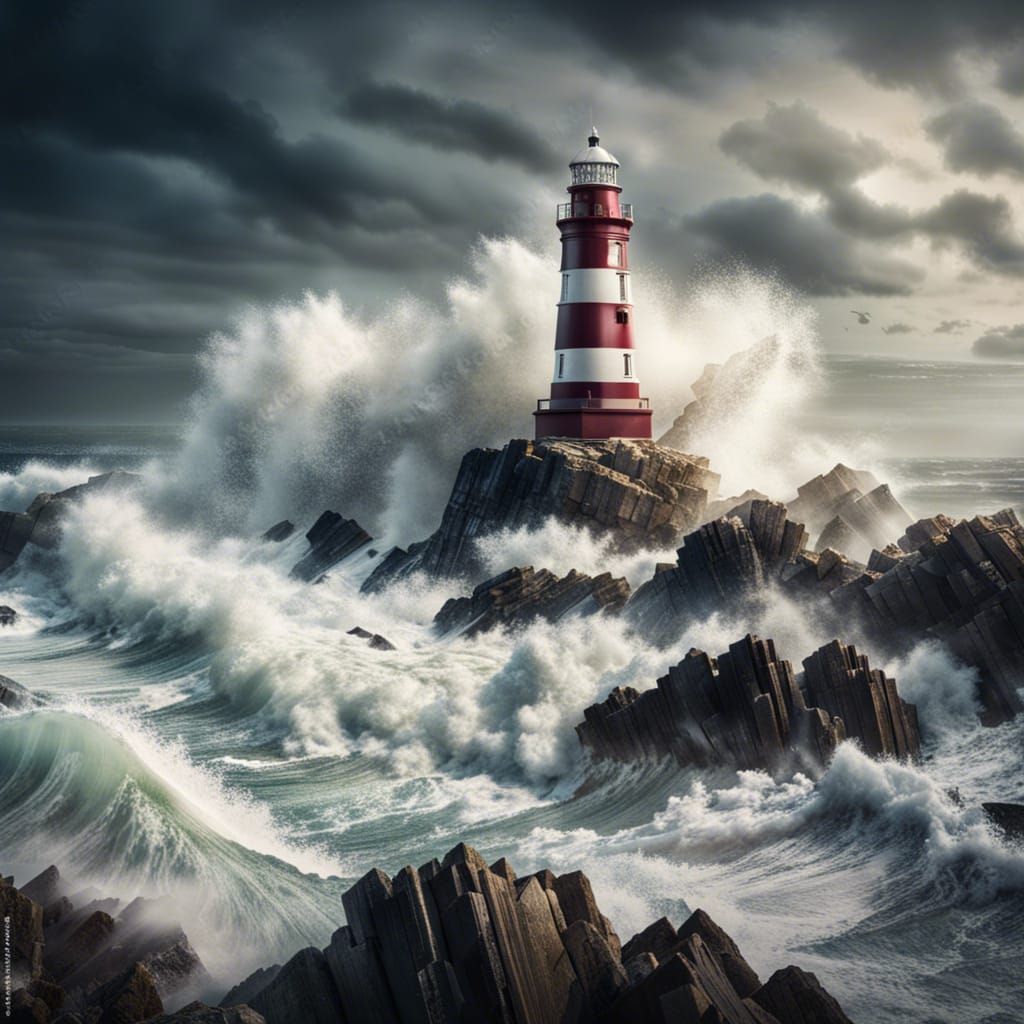 Dramatic Rocky Shoreline Waves Crashing Photograph