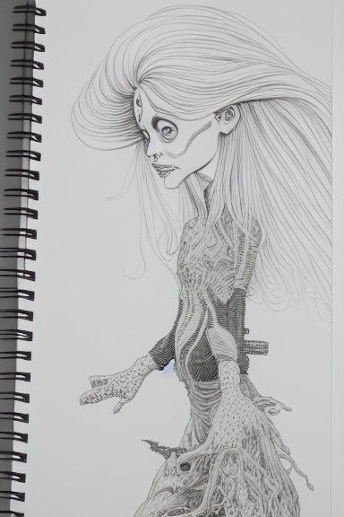Nasty Brat in Tim Burton Moebius Style