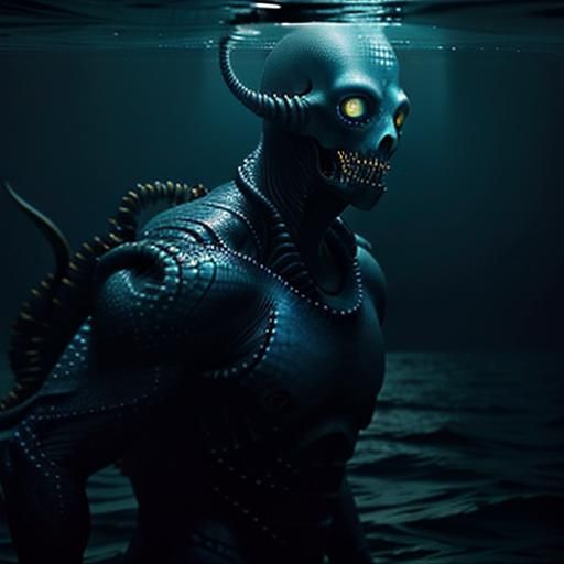 Lovecraftian Horror Creature Stares from the Deep